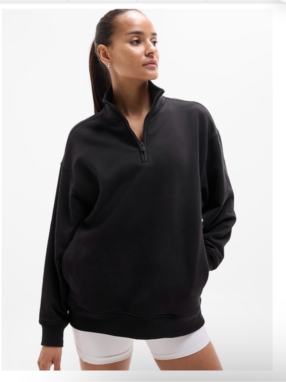 Athleta FOREVER FLEECE 1/4 ZIP SWEATSHIRT